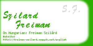 szilard freiman business card